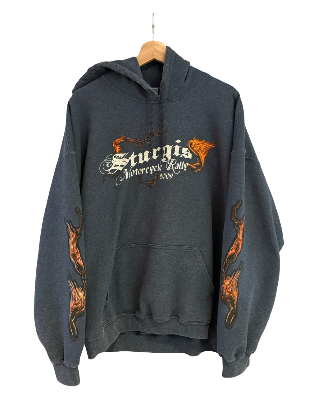 Vintage 2009 Sturgis Motorcycle Flames Hoodie KIF Vintage