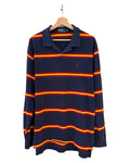 Camisa de manga larga a rayas azul marino Vintage Polo Ralph Lauren