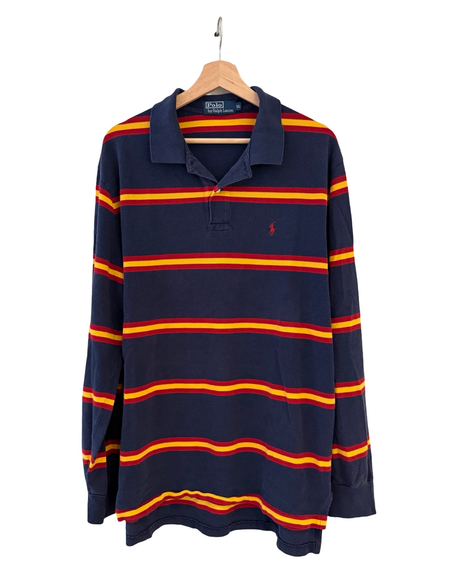 ヴィンテージ ポロ ラルフローレン ネイビー ストライプ 長袖シャツ