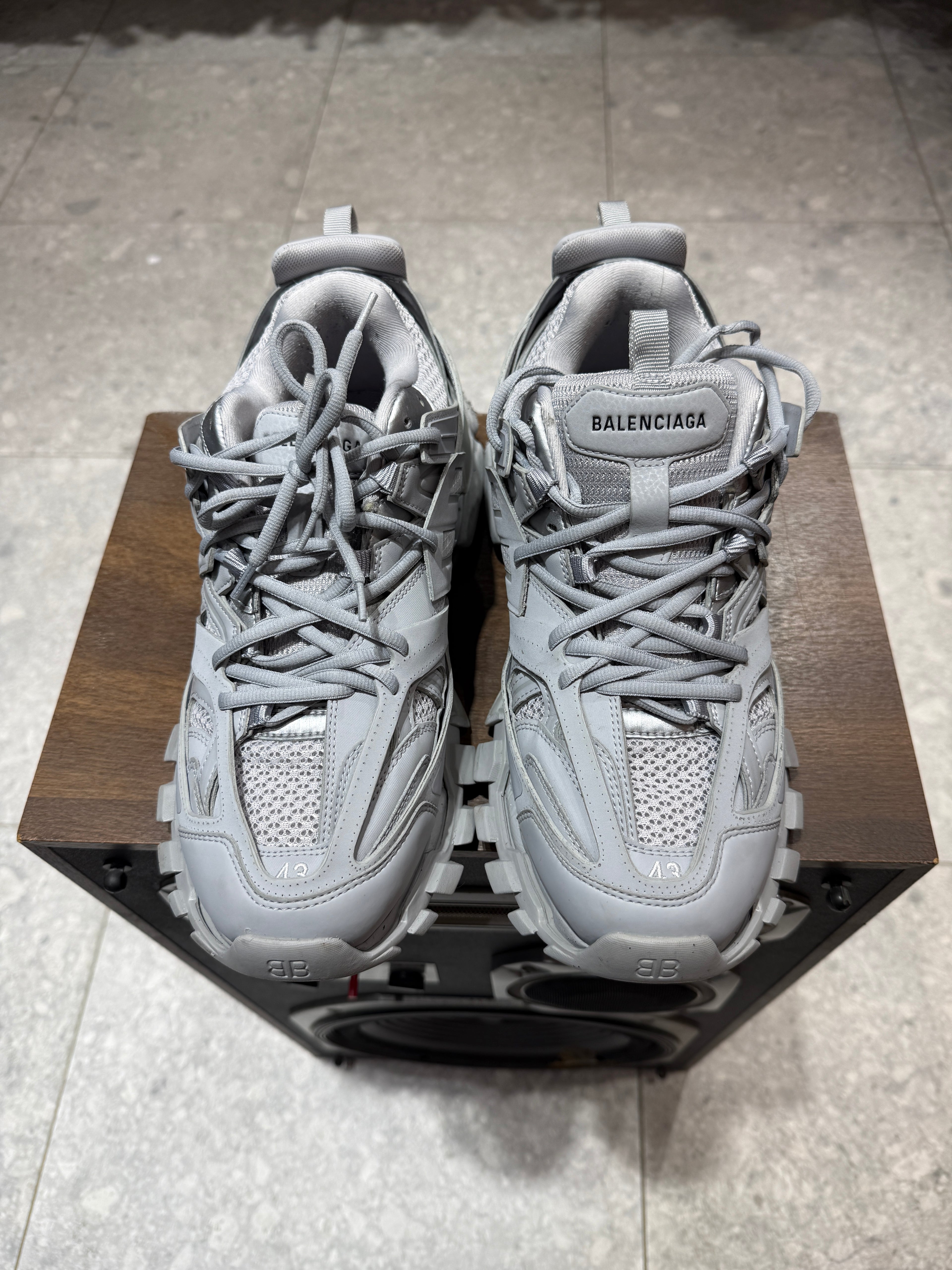 Balenciaga Medium Grey Track Runners Size 10 KIF Vintage