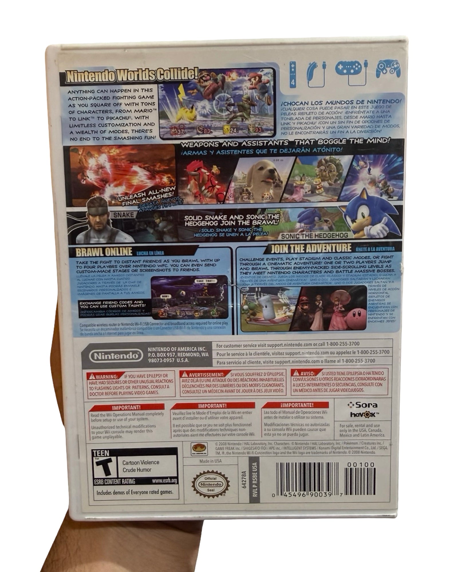 Nintendo Wii Super Smash Bros Brawl Game