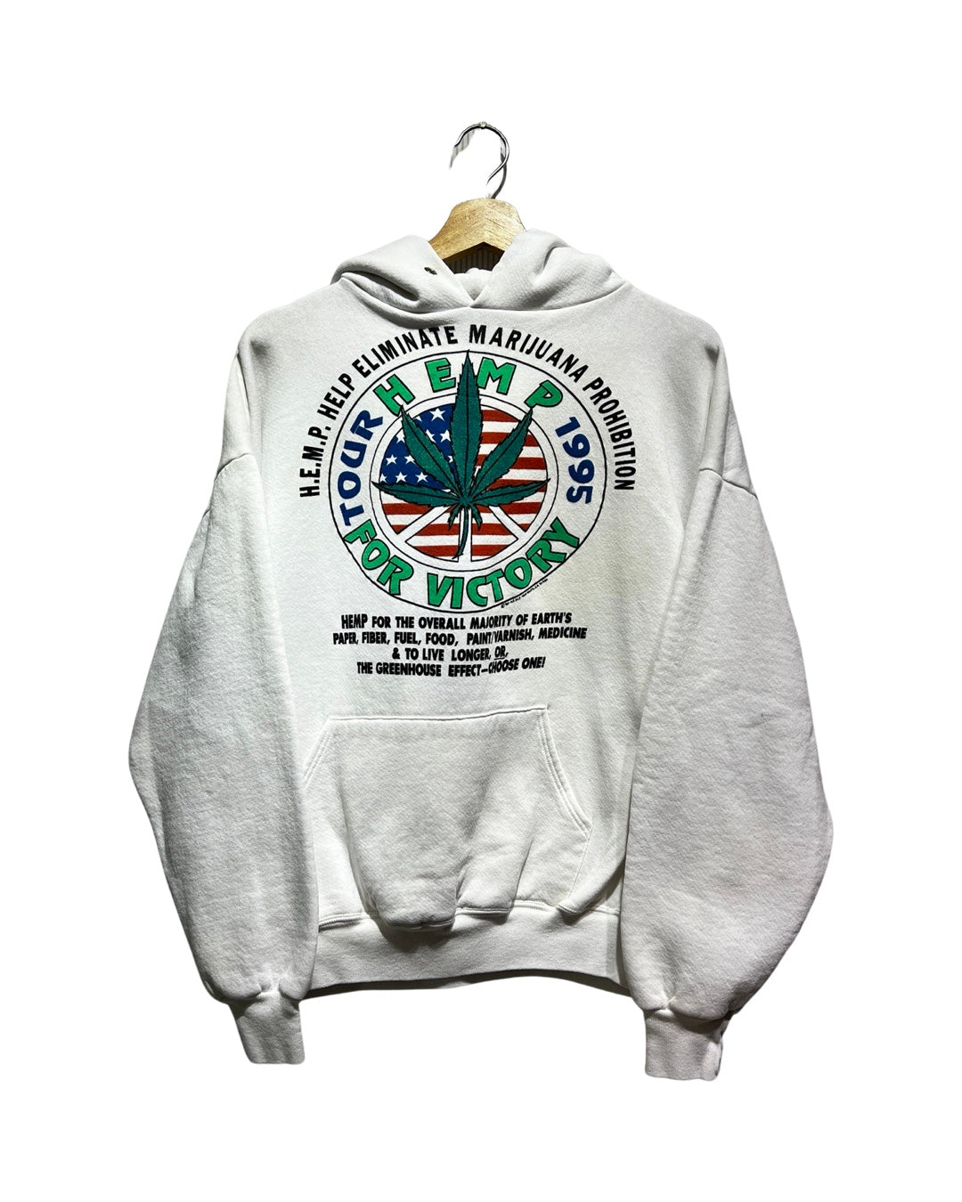Vintage 1995 HEMP For Victory Marijuana Tour Hoodie