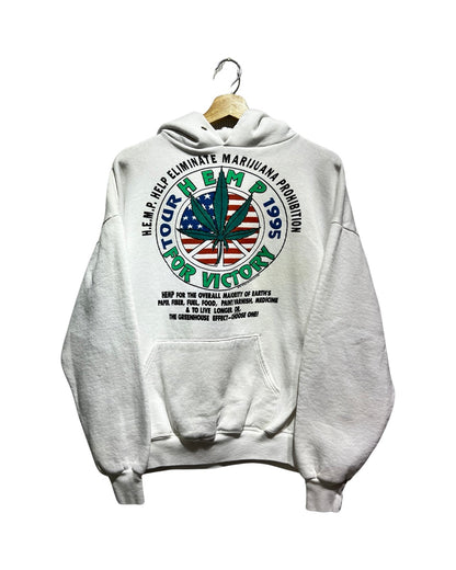 Vintage 1995 HEMP For Victory Marijuana Tour Hoodie