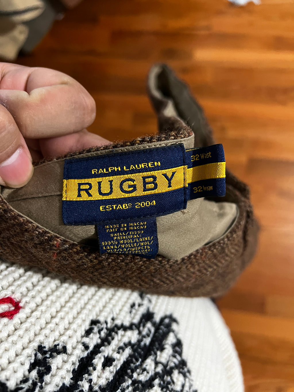 32 x 32 Vintage Ralph Lauren Rugby Wool Checkered Pants KIF Vintage