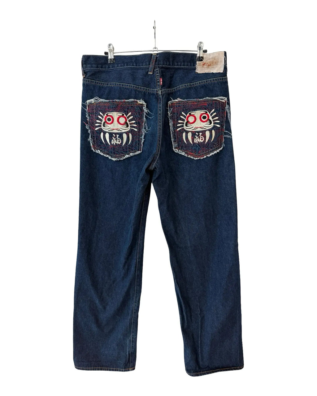 Vintage 36x32 y2k Red Monkey Embroidered Baggy Jeans KIF Vintage