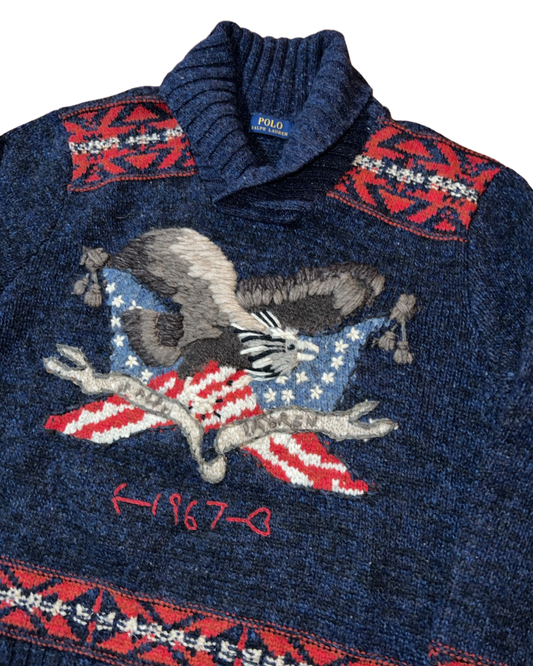 Vintage Ralph Lauren Shawl Eagle Sweater