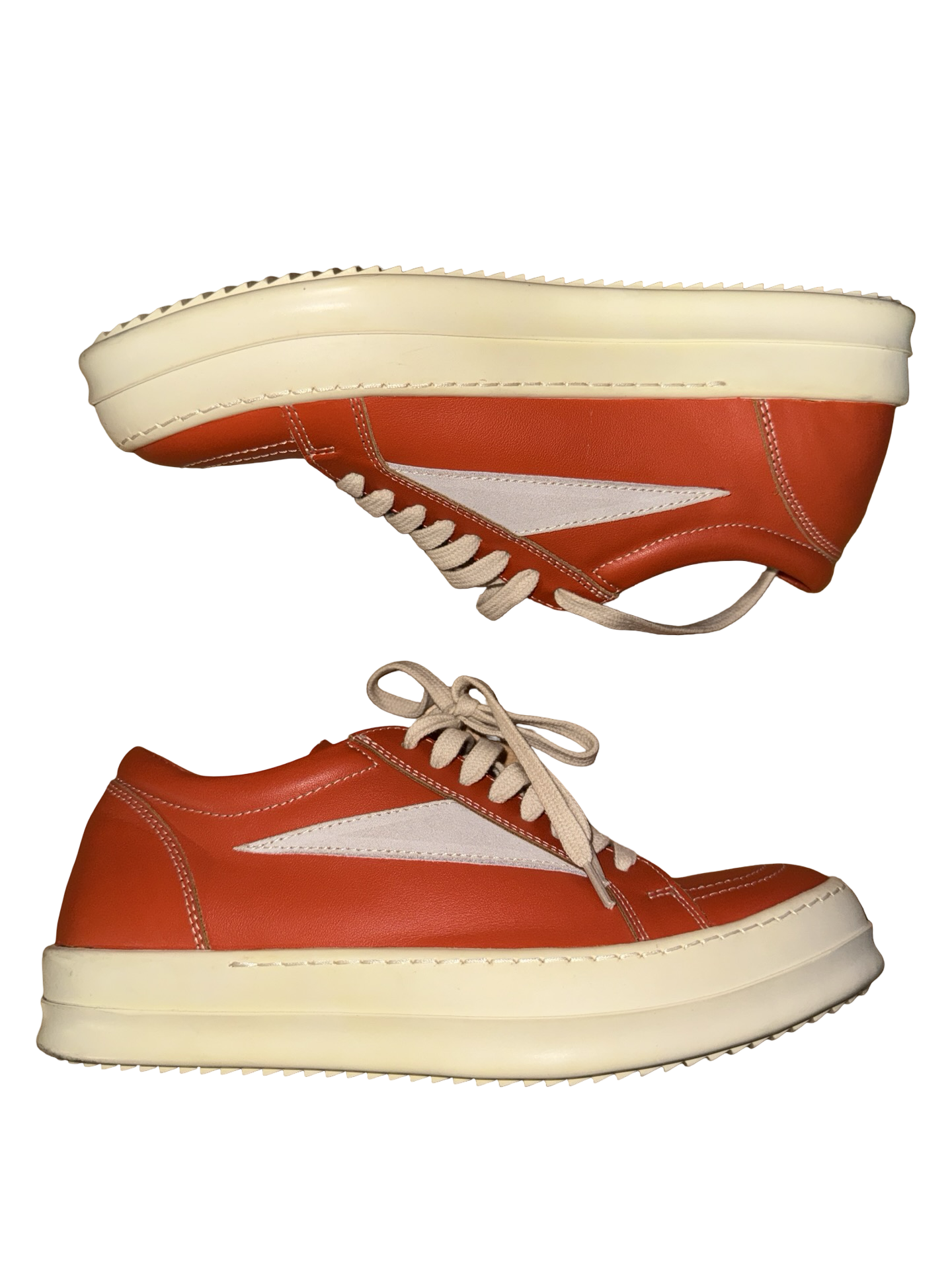Size 7 / AW22 Rick Owens Suede Orange Strobe Vans