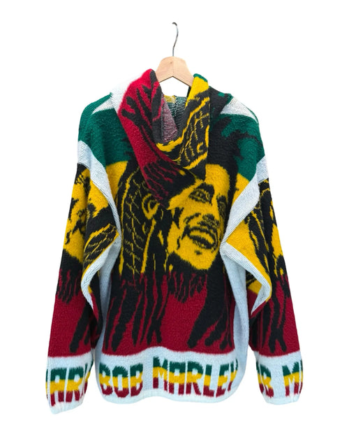 Vintage 90s Bob Marley Knit Zip Up Hoodie KIF Vintage
