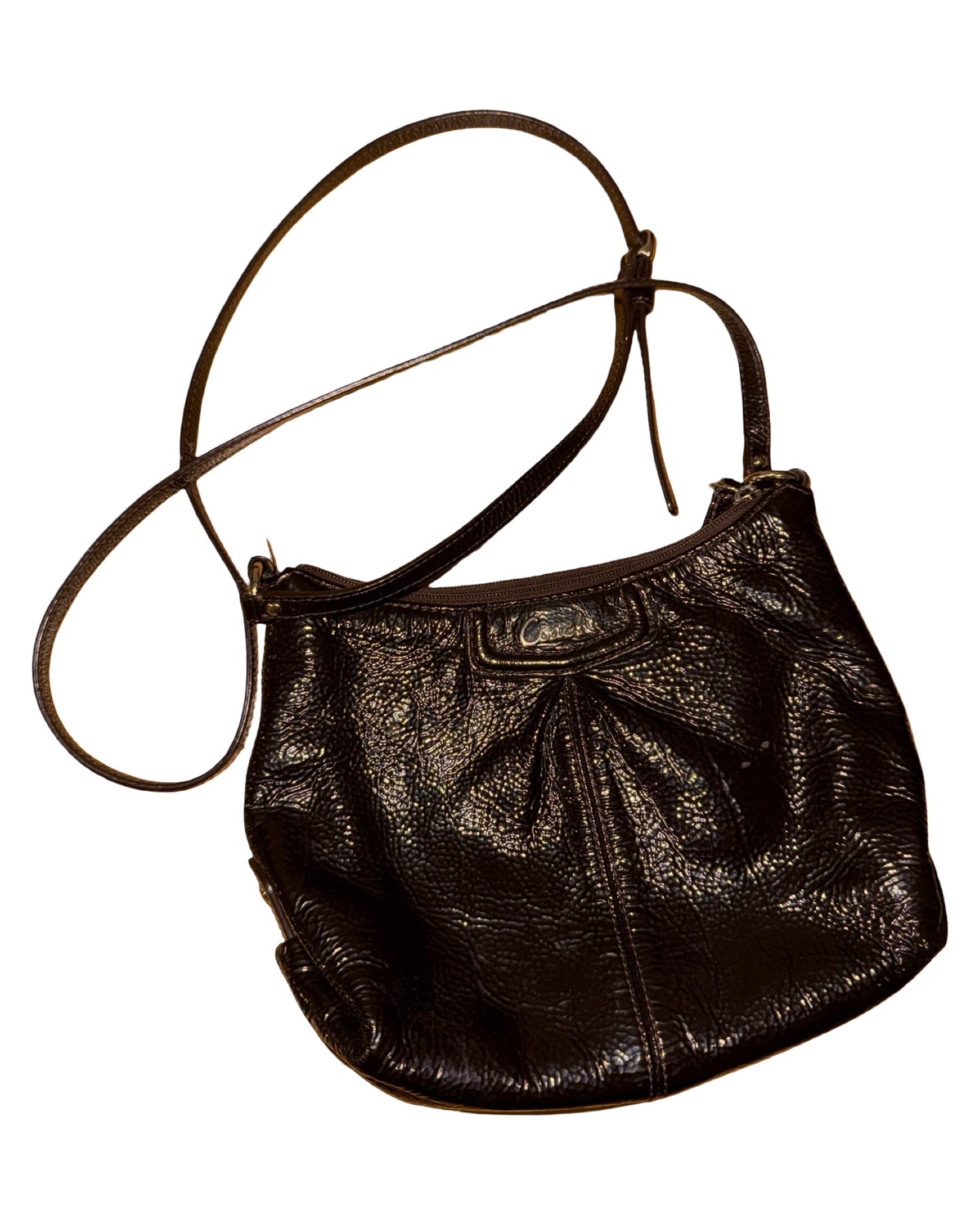 Vintage Coach Small Leather Brown Ashley Crossbody Bag