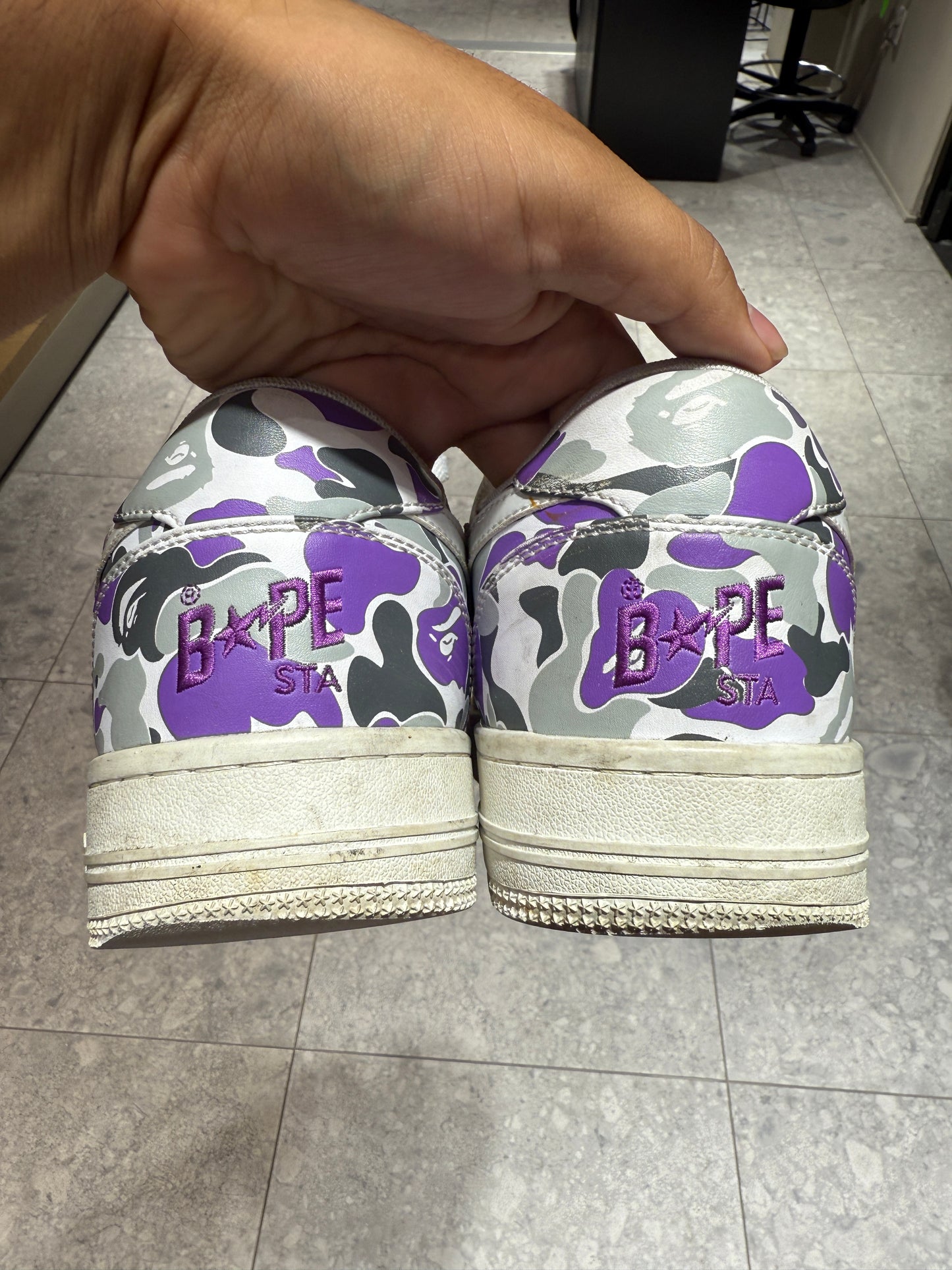 Bape Bapesta Purple ABC Camo 18th Anniversary Sneakers