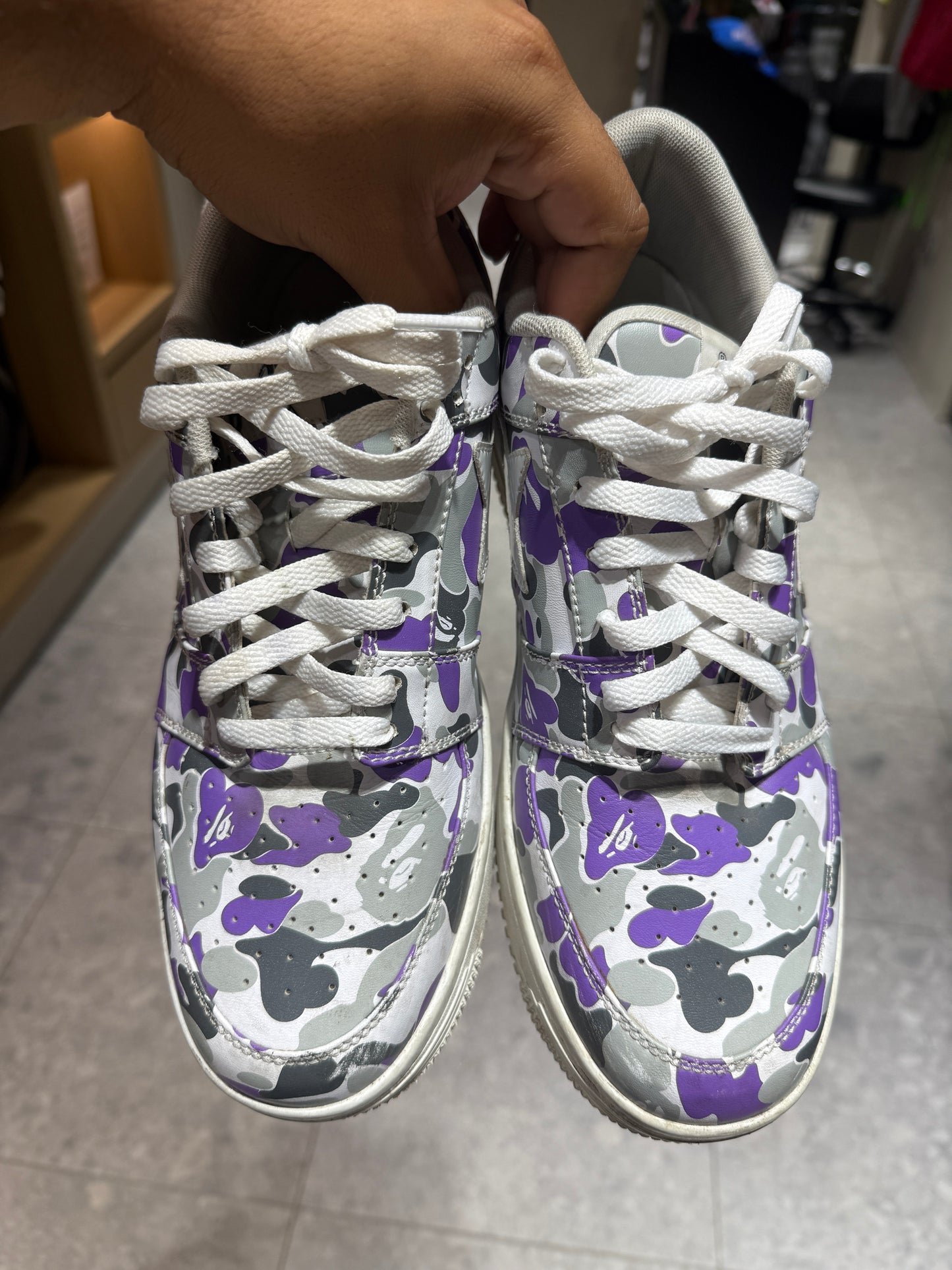 Bape Bapesta Purple ABC Camo 18th Anniversary Sneakers