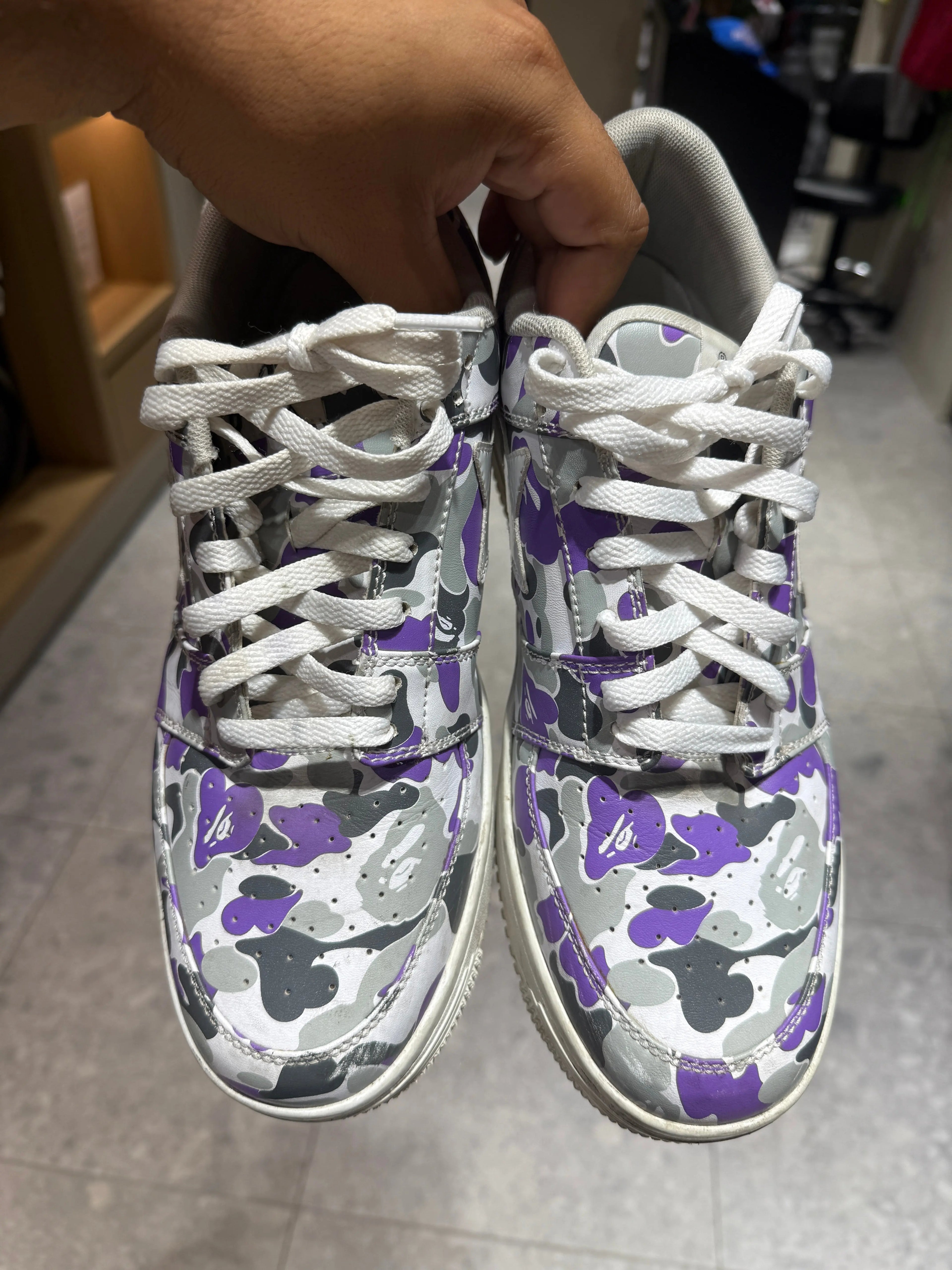 Bape Bapesta Purple ABC Camo 18th Anniversary Sneakers KIF Vintage
