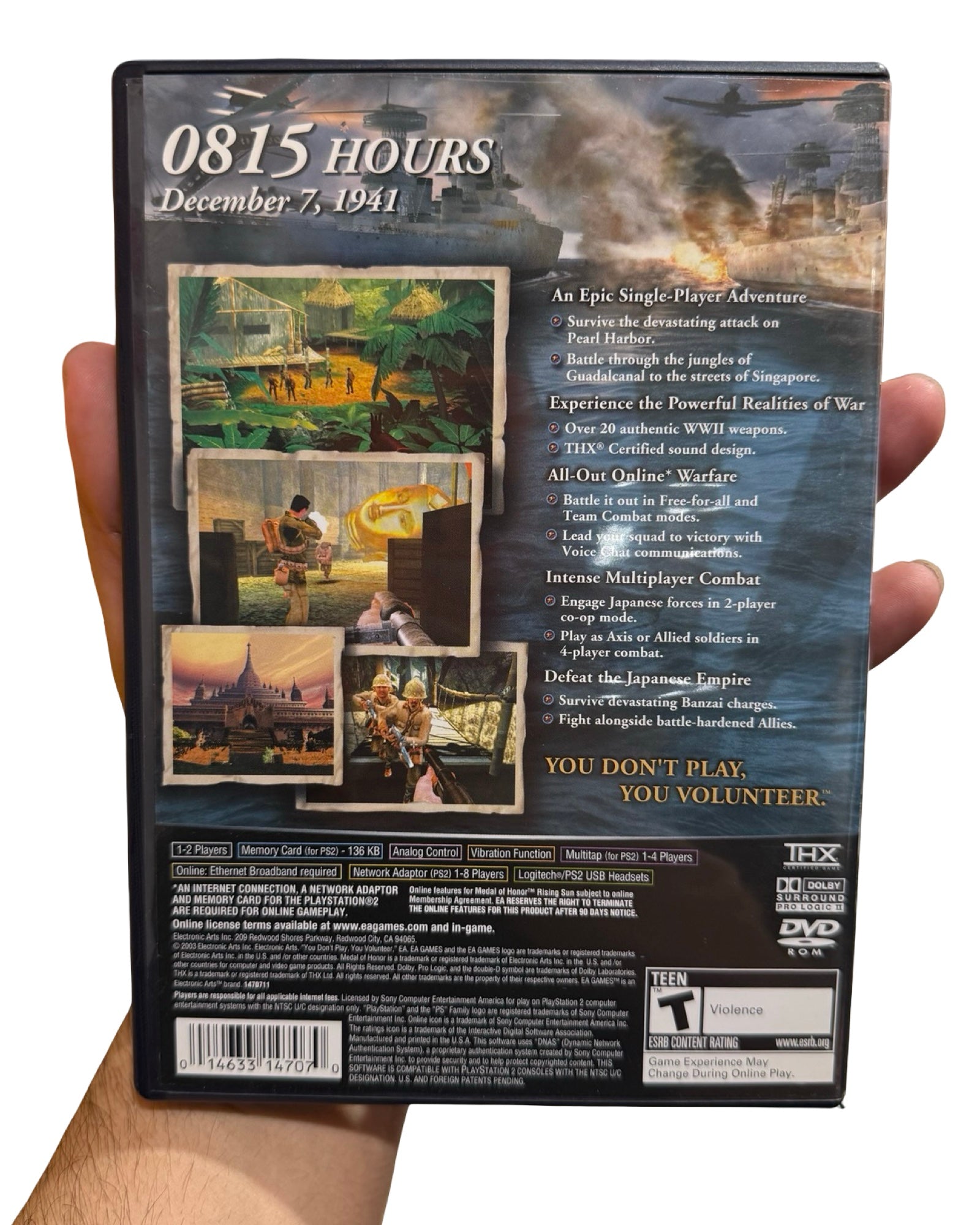 PS2 Medal Of Honor Rising Sun Game