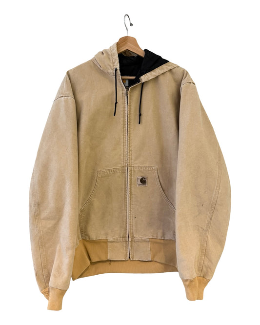 Vintage 90s Carhartt Faded Tan Hooded Jacket