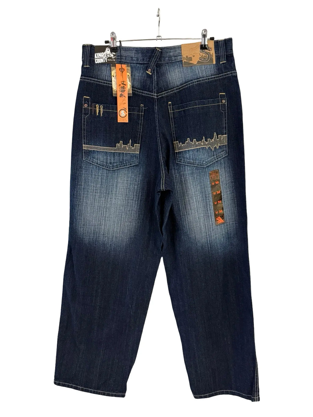36 x 32 y2k 5ive Jungle NYC Skyline Jeans KIF Vintage
