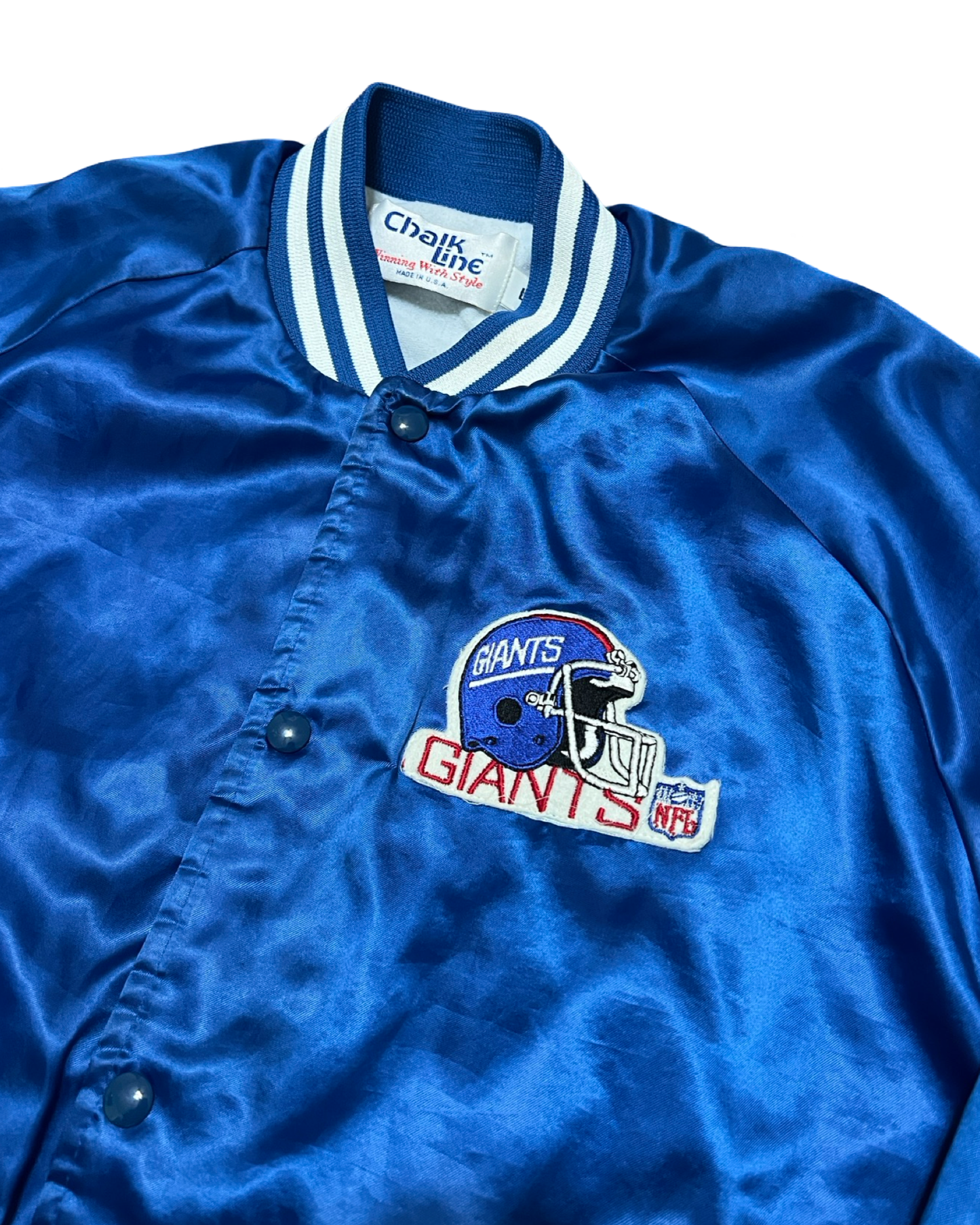 Vintage 80s New York Giants Satin Chalkline Jacket