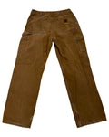 32 x 32 Vintage Carhartt Tan Flannel Lined Pants KIF Vintage