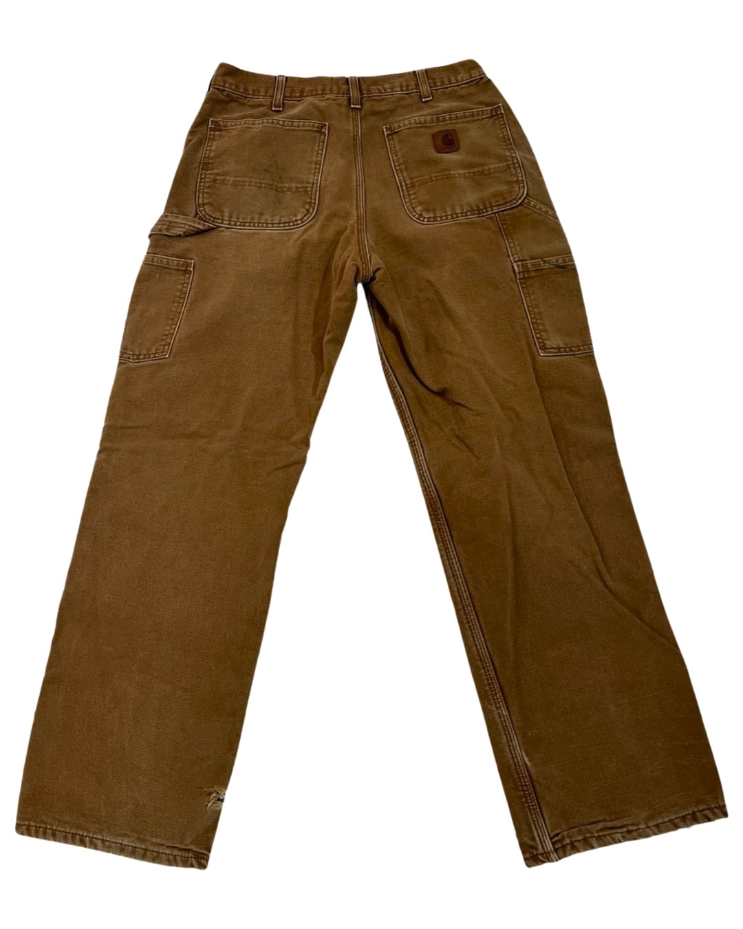 32 x 32 Vintage Carhartt Tan Flannel Lined Pants KIF Vintage