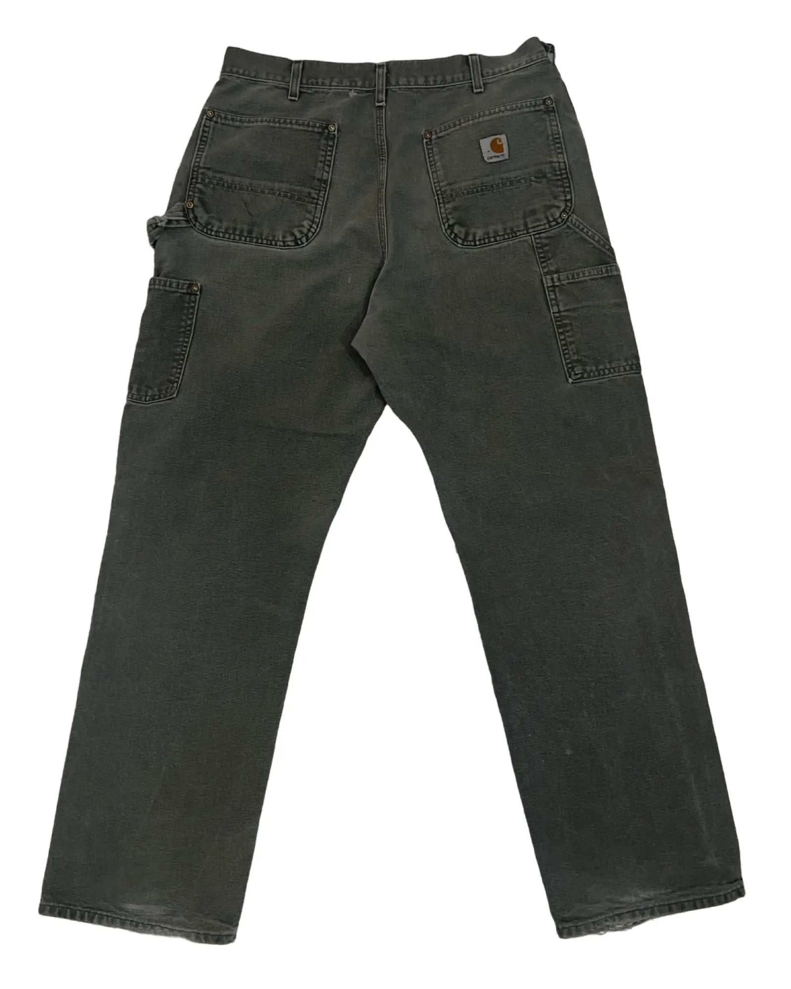 34 x 32 Vintage 90s Carhartt Washed Olive Double Knee Pants KIF Vintage