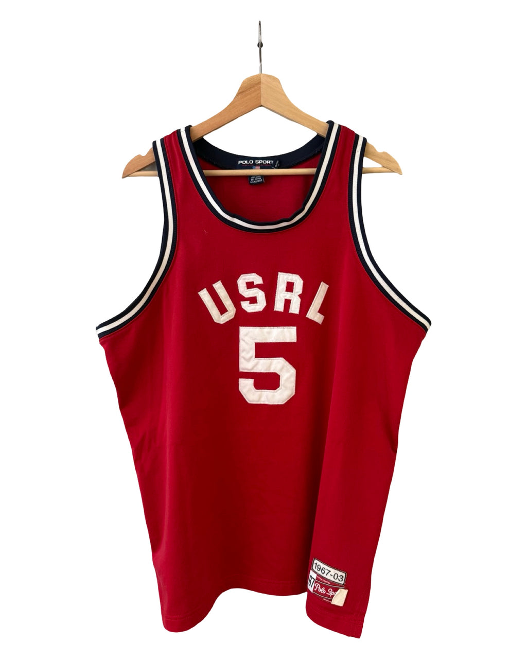 Vintage 2003 Polo Sport Ralph Lauren 5 Red Basketball Jersey
