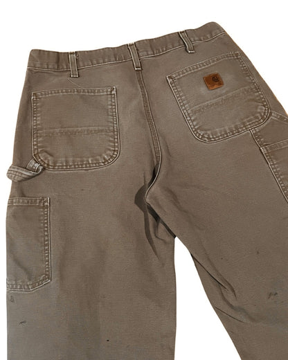 34 x 32 Vintage Distressed Carhartt Light Brown Carpenter Pants
