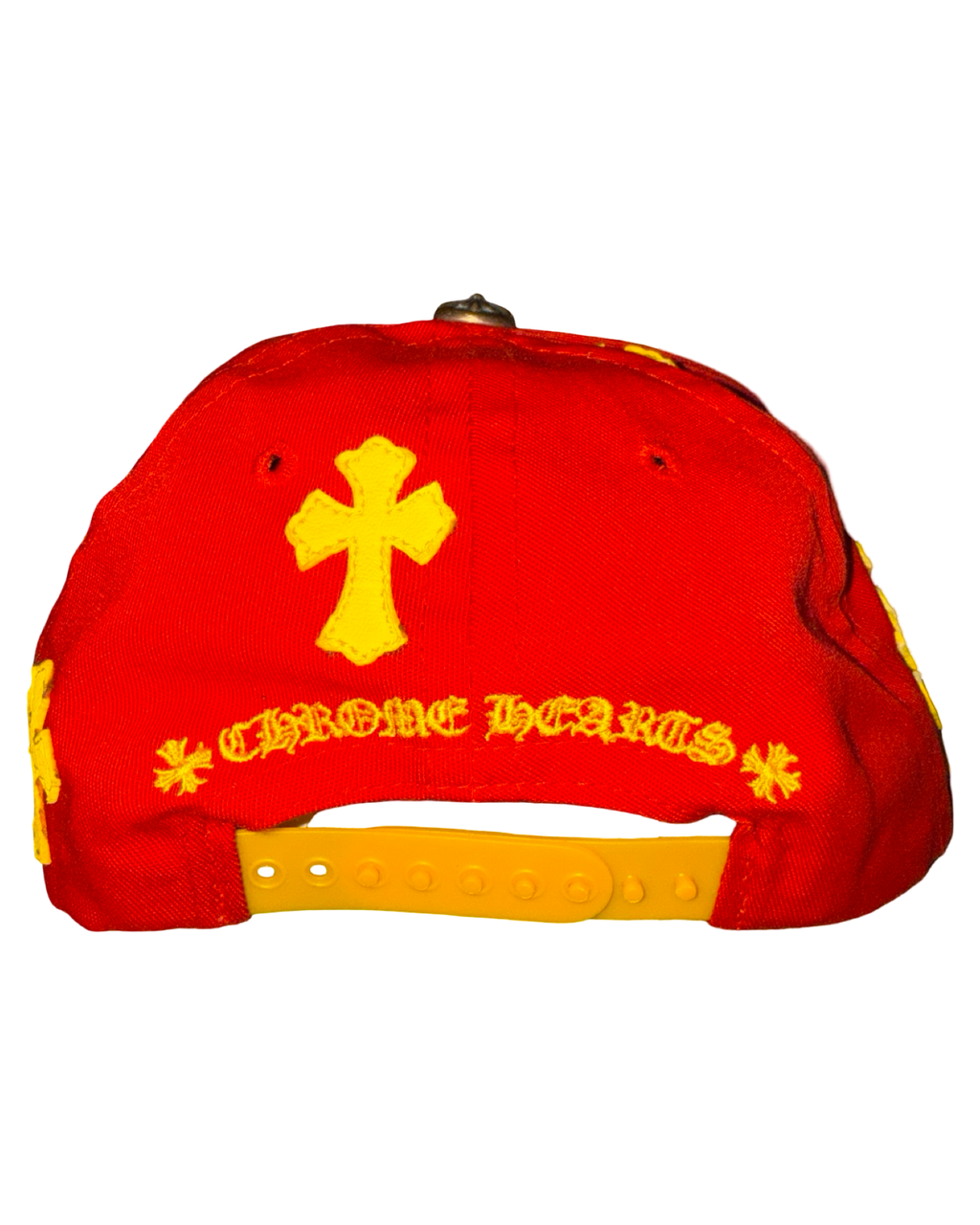 Chrome Hearts Red & Yellow Multi Leather Cross Hat KIF Vintage
