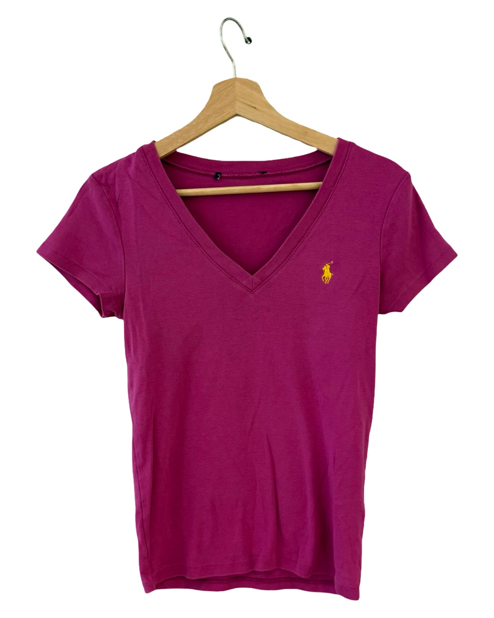 レディース ヴィンテージ ポロ ラルフローレン ピンク Vネック Tシャツ