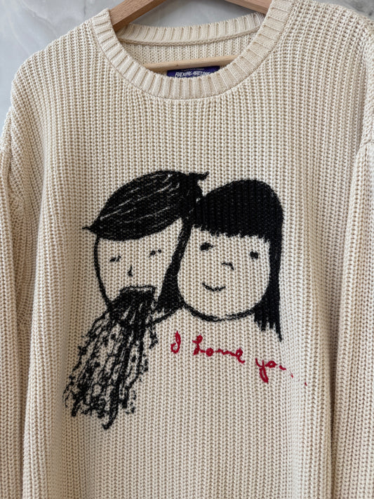 Vintage Fucking Awesome I Love You Knit Sweater