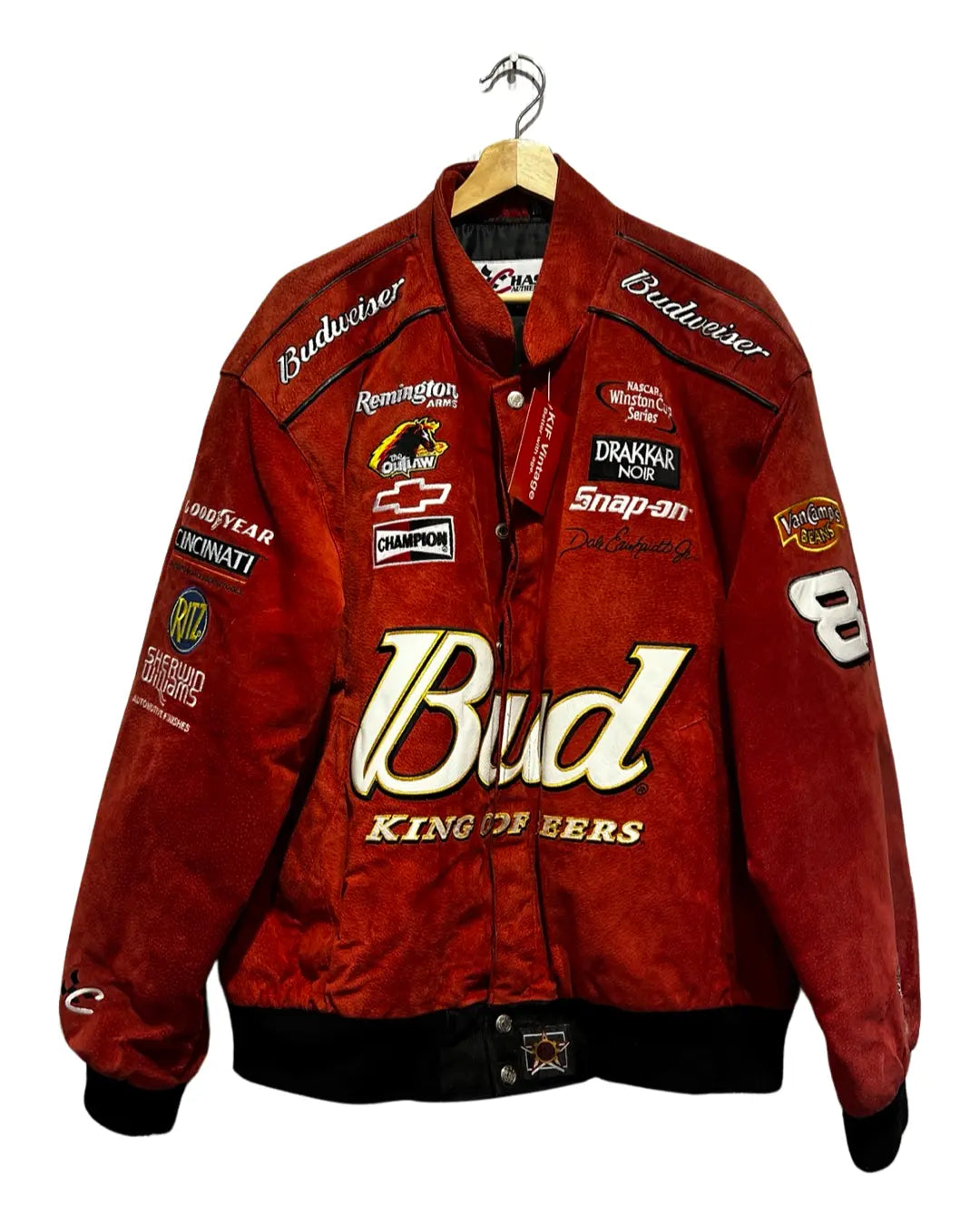 Vintage 90s Nascar Budweiser Suede & Leather Jacket KIF Vintage