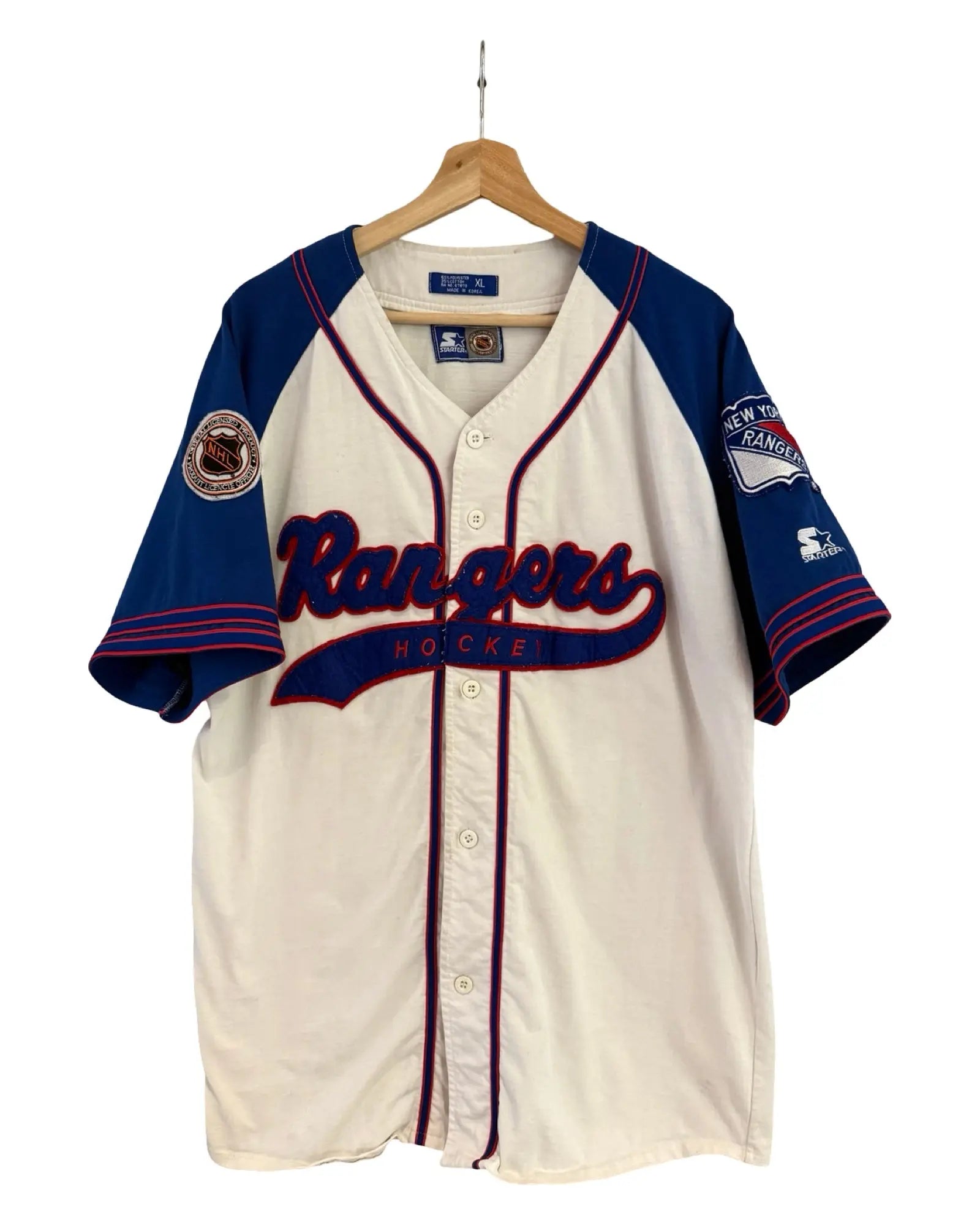 Vintage 90s New York Rangers Starter Baseball Jersey KIF Vintage
