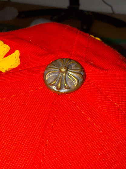 Chrome Hearts Red & Yellow Multi Leather Cross Hat