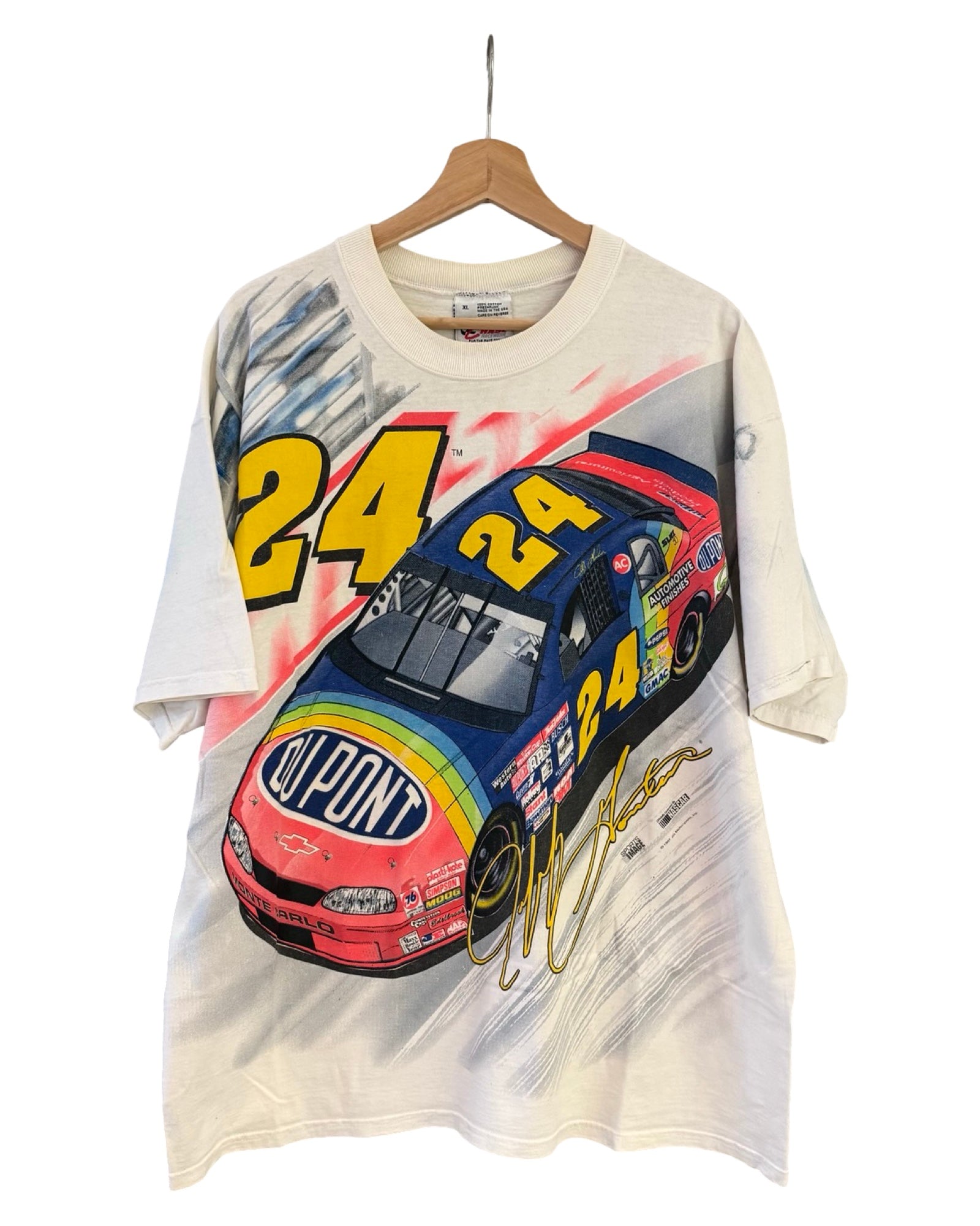 Vintage 1997 Nascar Jeff Gordon DuPont All Over Print Tee