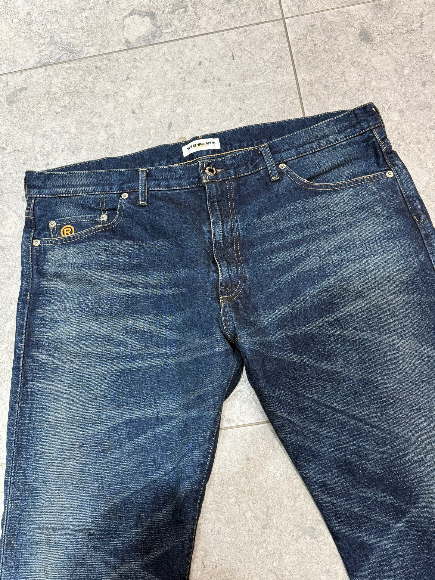 Rare y2k BAPE Human Made Baggy Spellout Jeans size 40