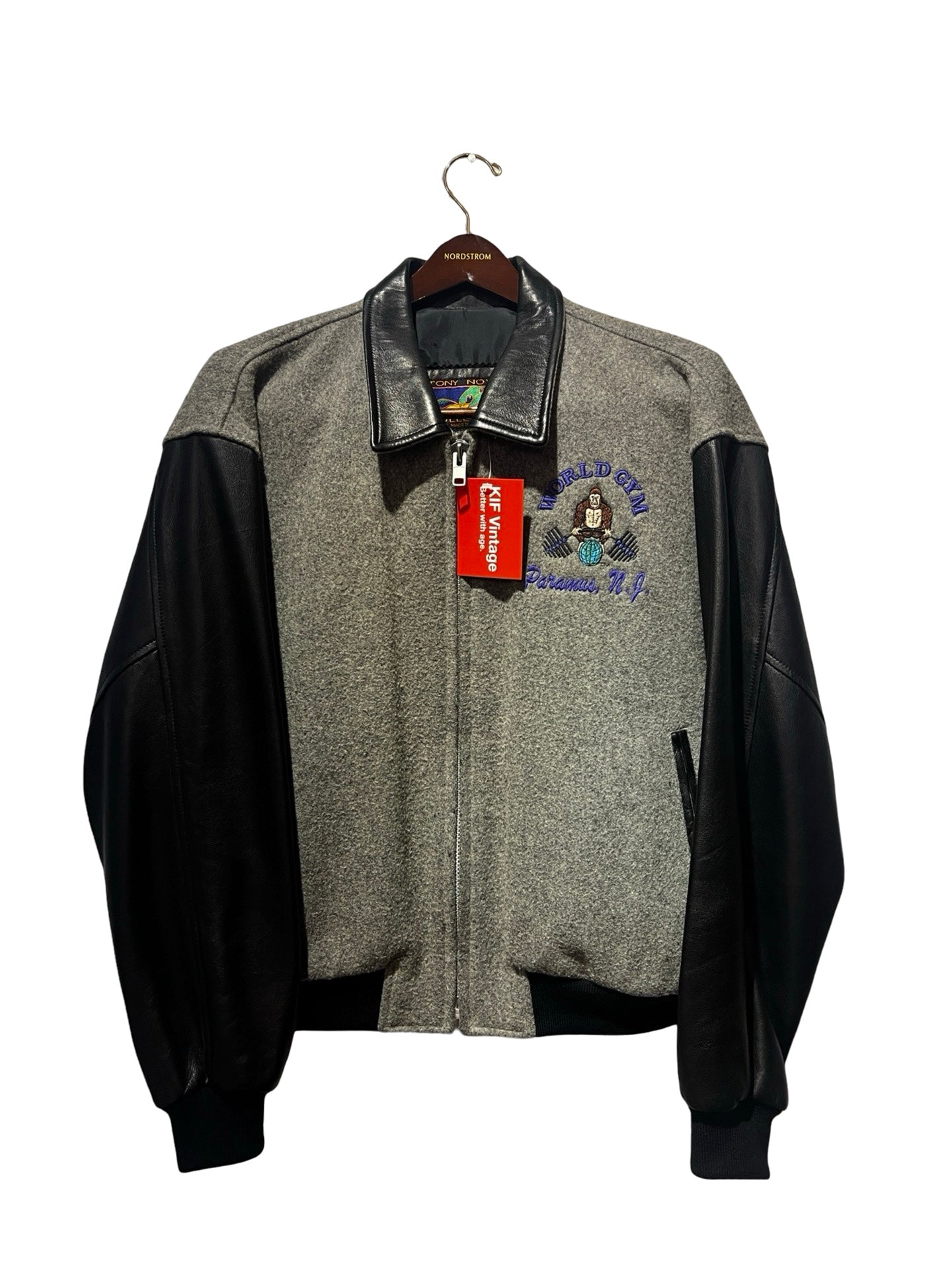 Vintage 90s World Gym Tony Nowak Varsity Jacket – KIF Vintage