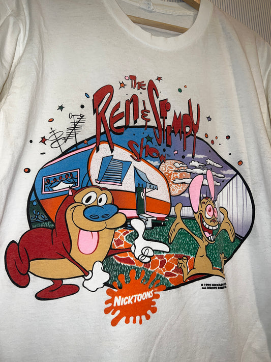 Vintage 1992 Ren & Stimpy Nickelodeon Promo Tee
