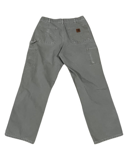 33 x 30 Vintage 90s Carhartt Light Gray Carpenter Pants