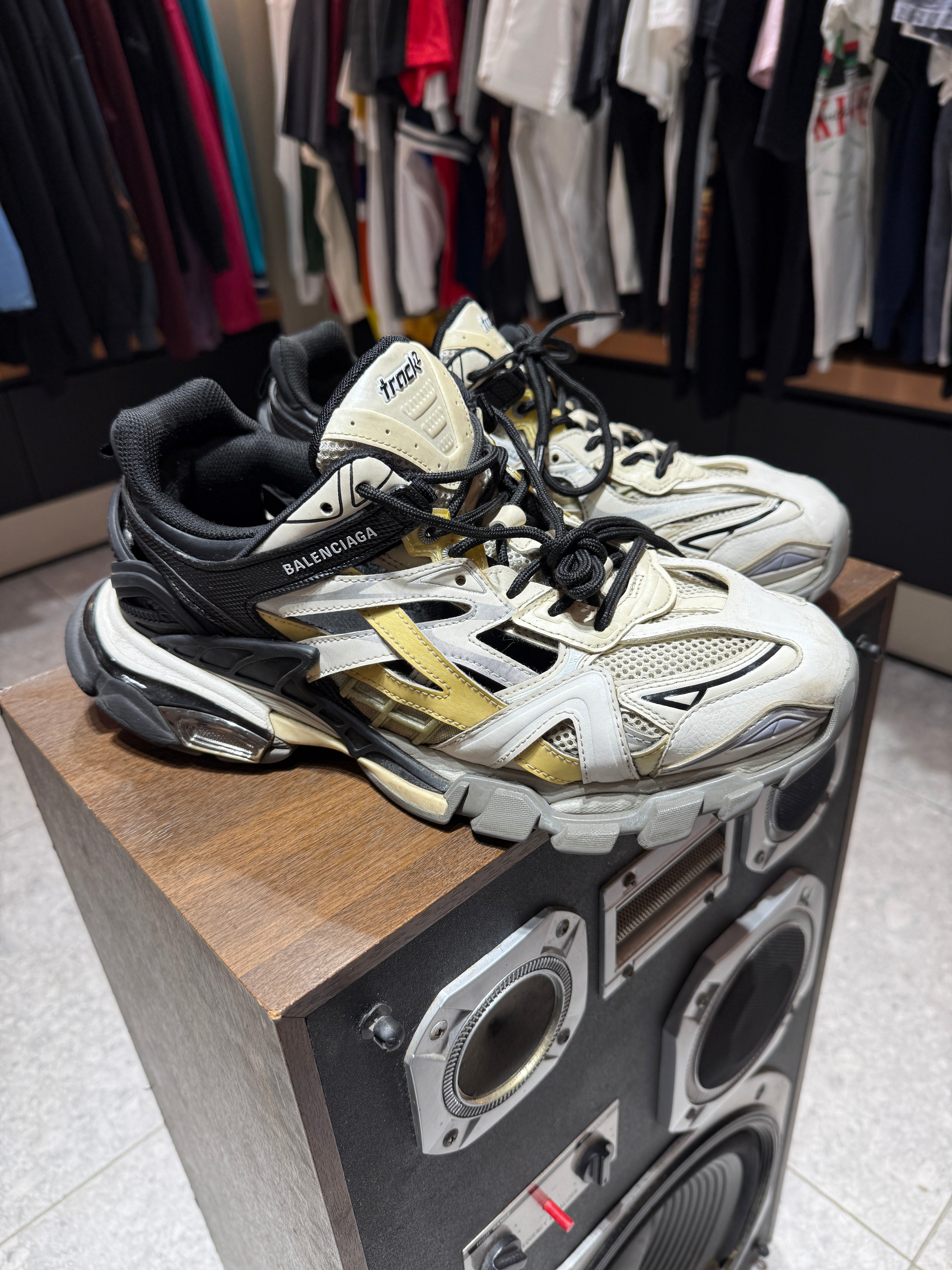 Balenciaga Track 2 Beige White Black Runners Sneakers KIF Vintage