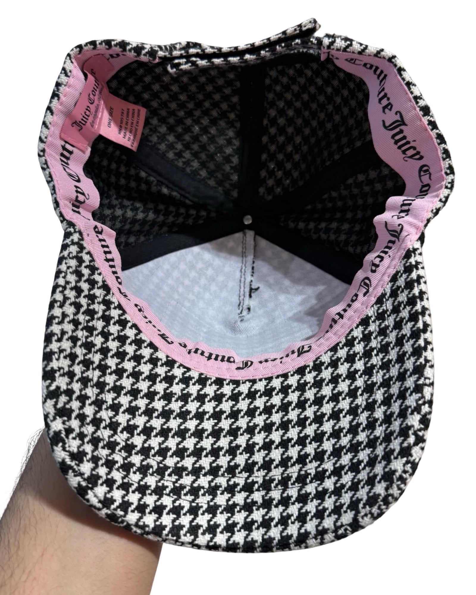 Vintage y2k Juicy Couture Black White Patch Hat