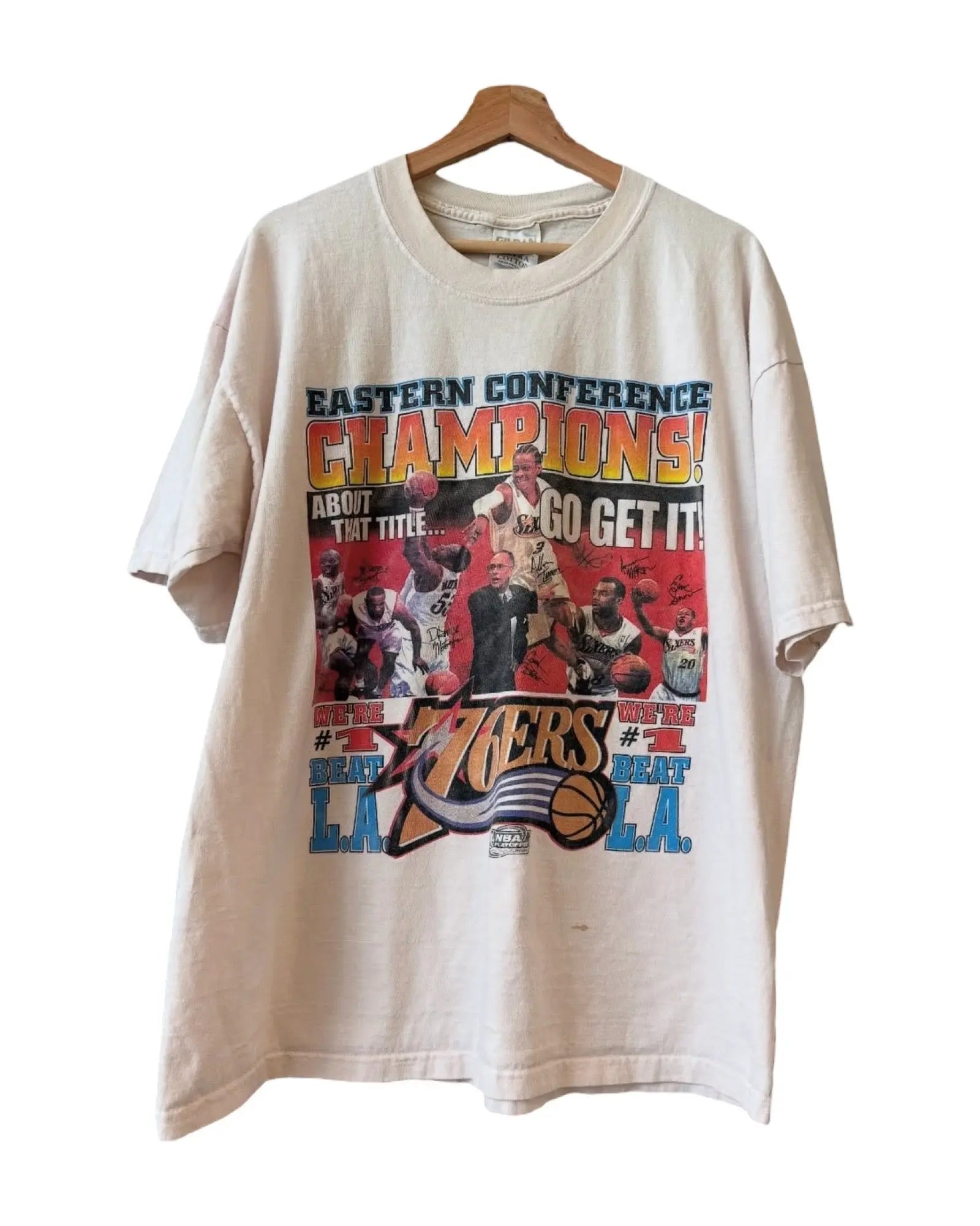 Vintage 2001 76ers Allen Iverson Champs NBA Finals Tee KIF Vintage