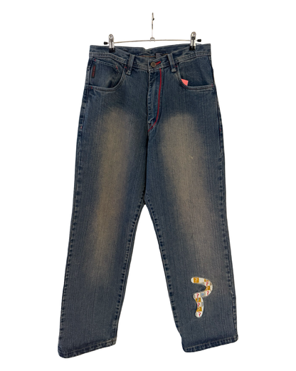 Vintage 00s Evisu Checkerboard Baggy Denim Jeans 32