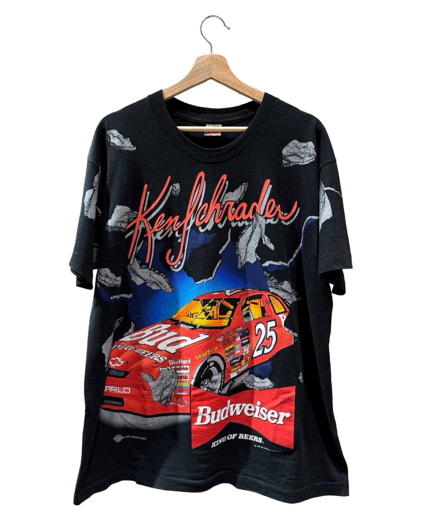 Vintage 1995 Budweiser Nascar Ken Schrader Tee