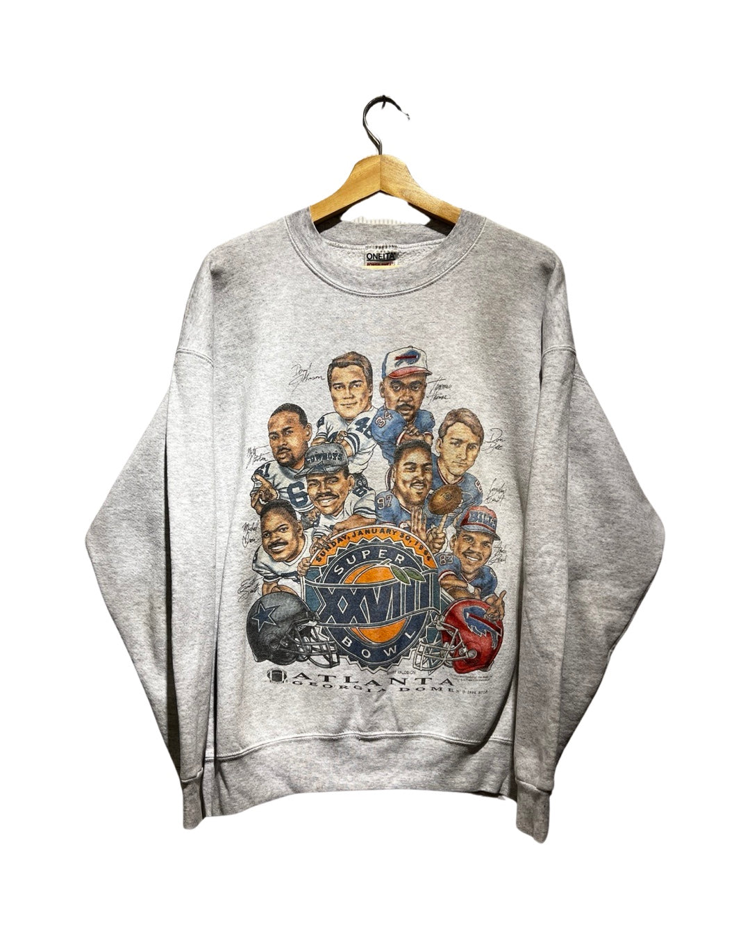 Vintage 1994 Dallas Cowboys vs Buffalo Bills Super Bowl Crewneck