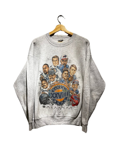 Vintage 1994 Dallas Cowboys vs Buffalo Bills Super Bowl Crewneck