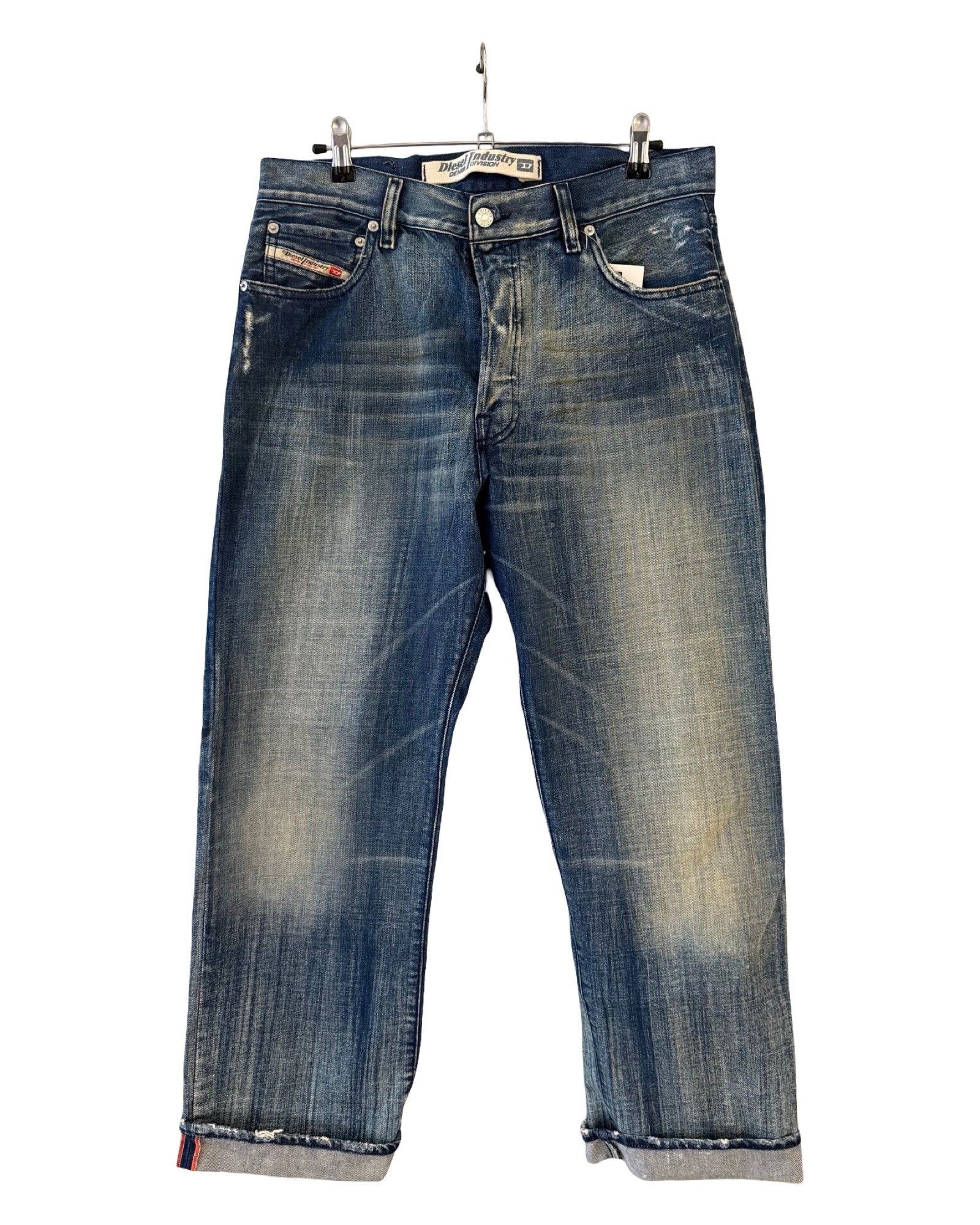 34 x 30 Vintage Diesel Industry Faded Denim Jeans