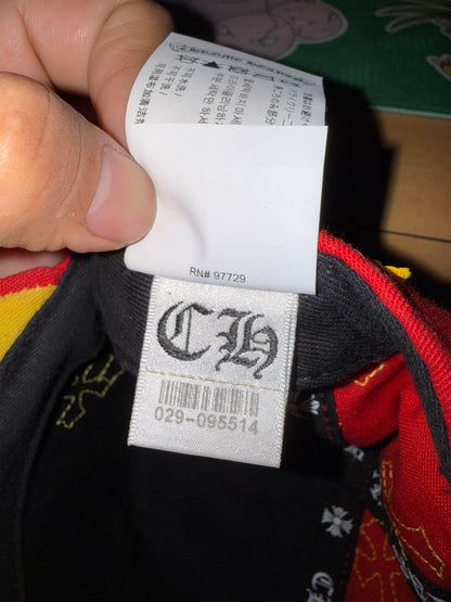 Chrome Hearts Red & Yellow Multi Leather Cross Hat