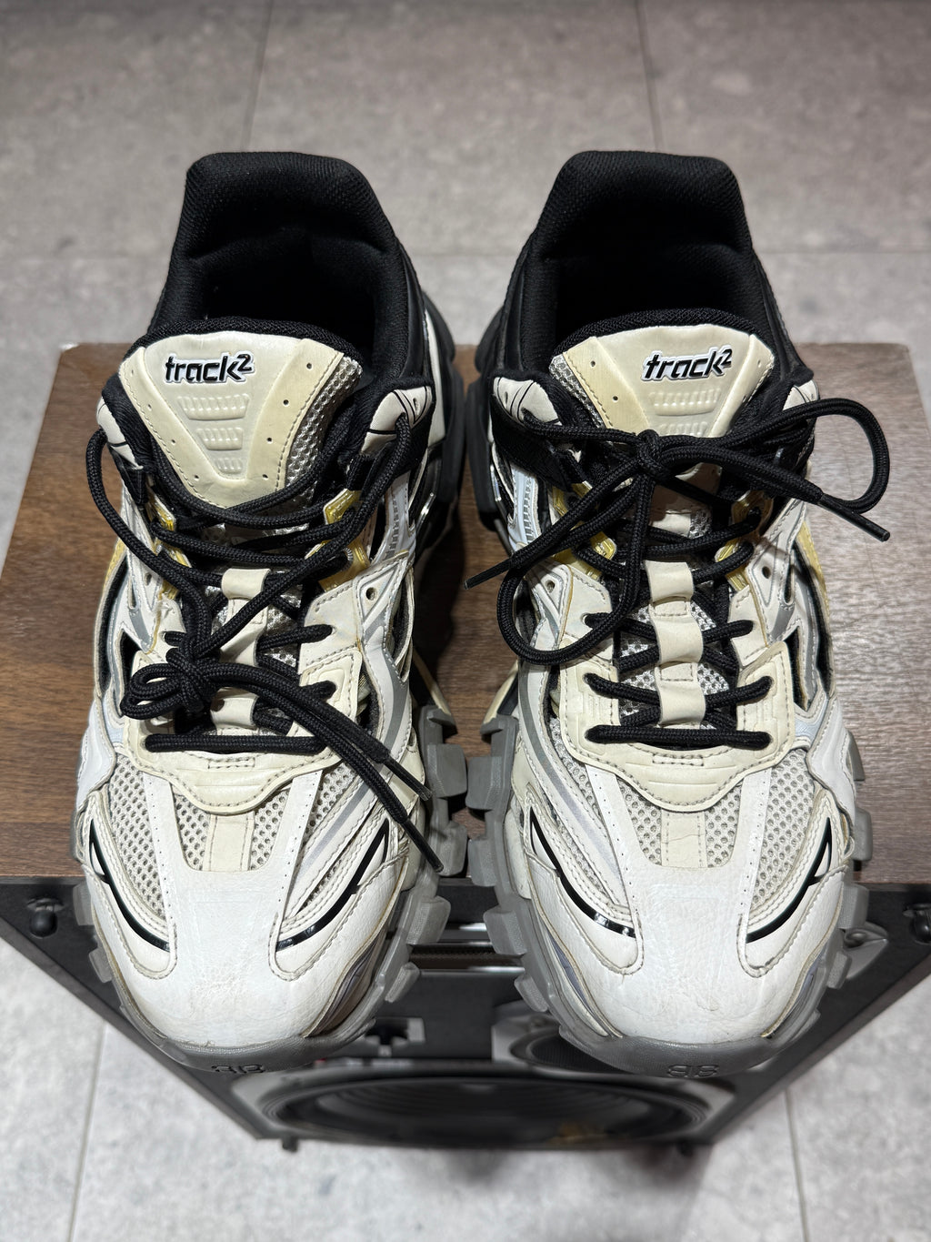 Balenciaga Track 2 Beige White Black Runners Sneakers KIF Vintage