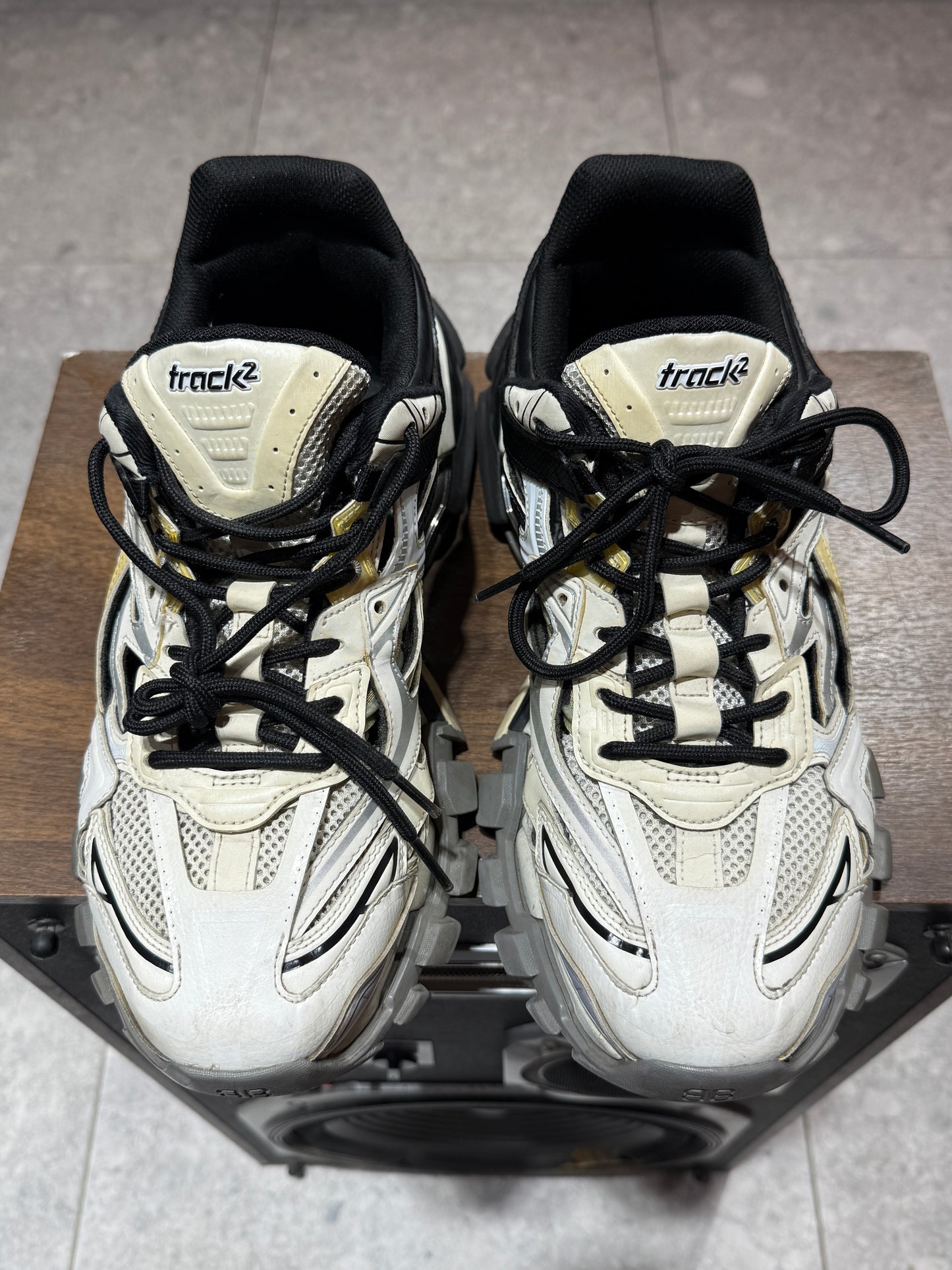 Balenciaga Track 2 Beige White Black Runners Sneakers