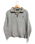 Polo Ralph Lauren Vintage Gris Cremallera de Un Cuarto