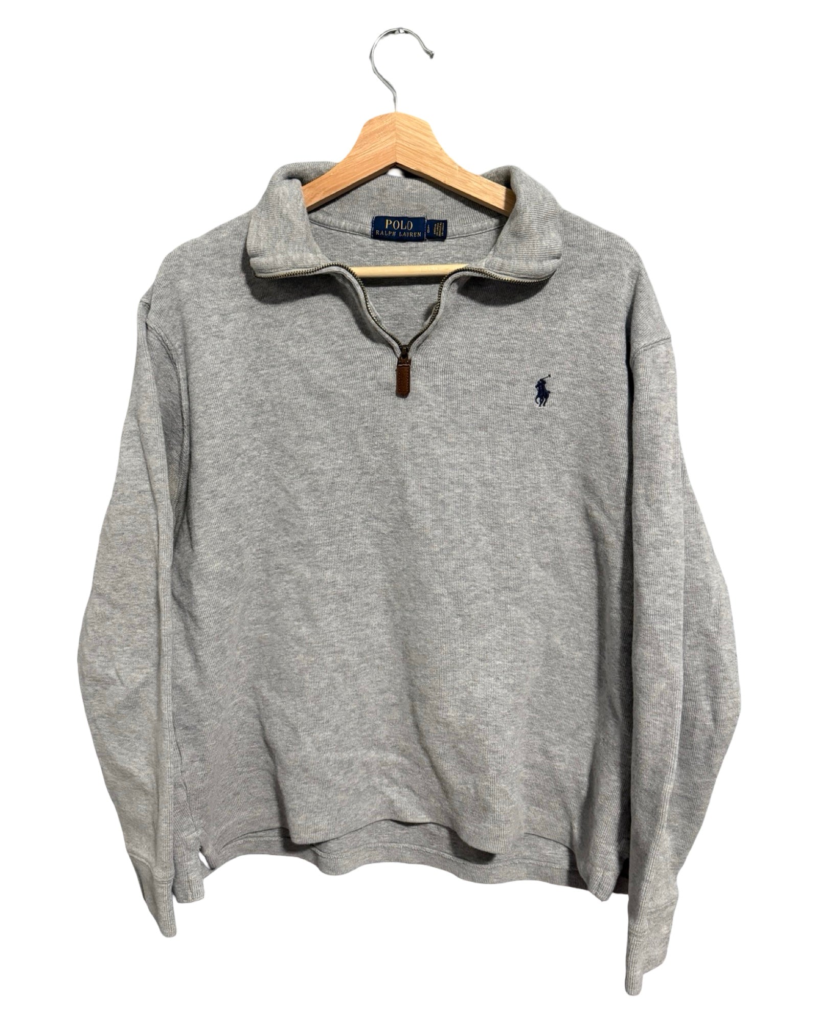 Polo Ralph Lauren Vintage Gris Cremallera de Un Cuarto