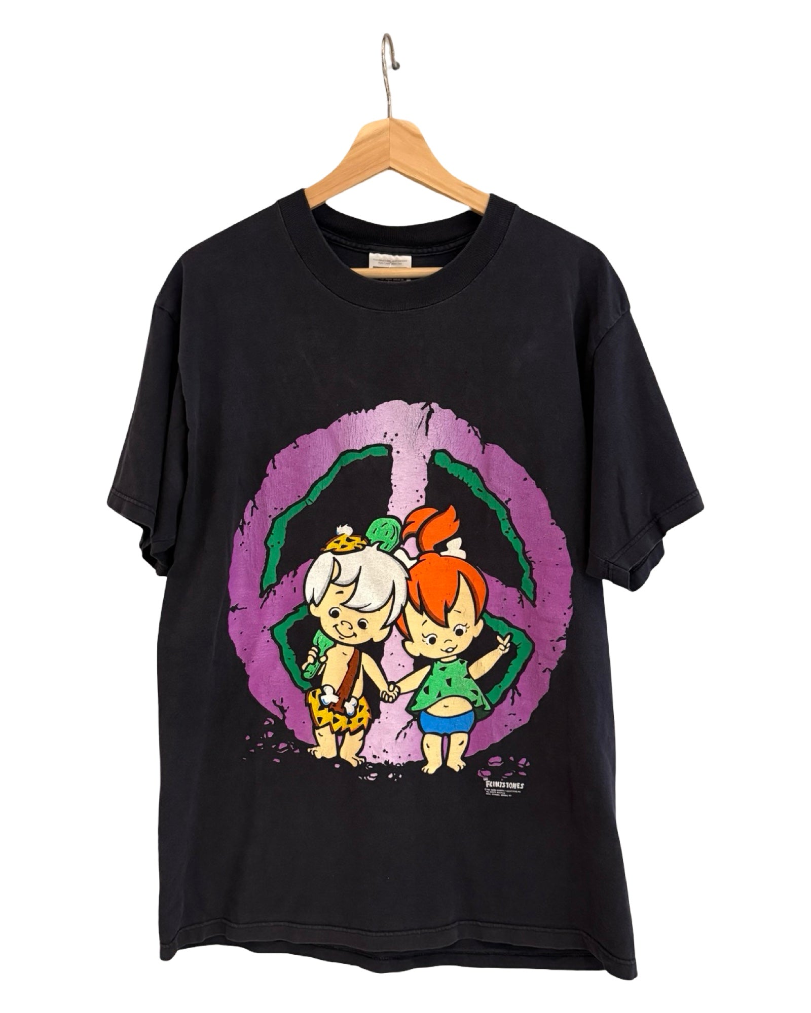 Vintage 1991 Pebble & Bam Bam Flintstones Peace Tee KIF Vintage